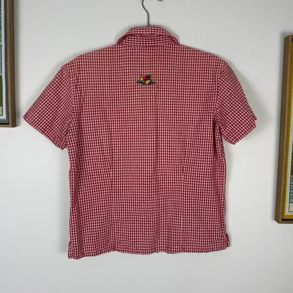 The Disney Store Winnie the Pooh short sleeve camp shirt gingham Medium - Picture 6 of 7